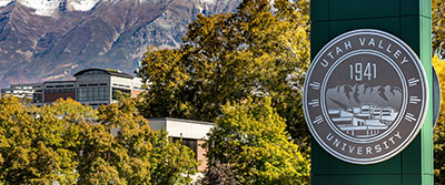 outside display of the UVU institutional seal