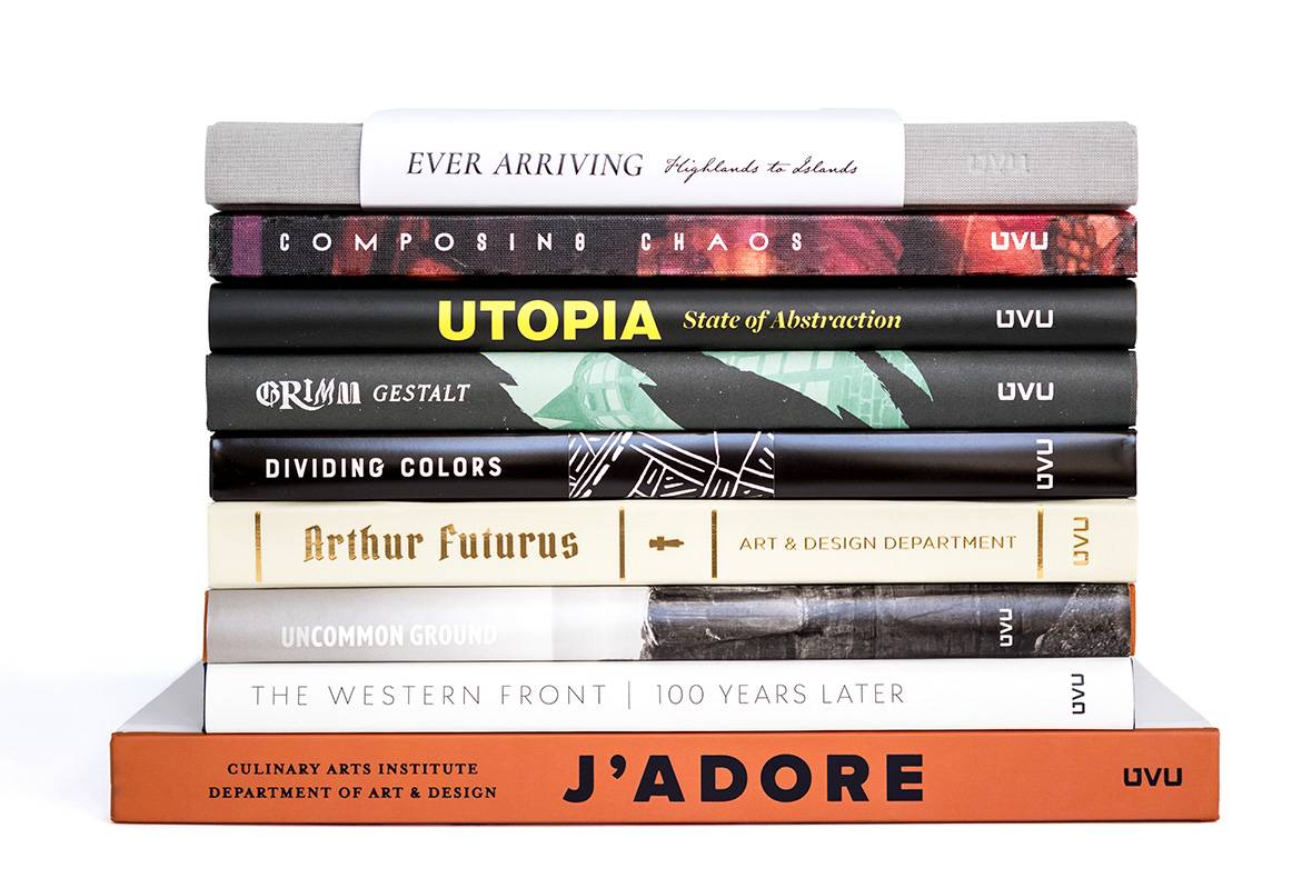 A stack of 7 art books 