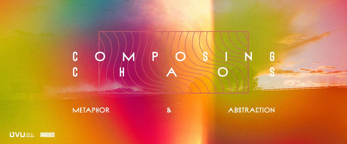 A vibrant abstract image with the text "COMPOSING CHAOS" in the center.              