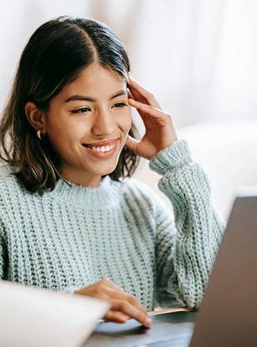 woman working on a laptop