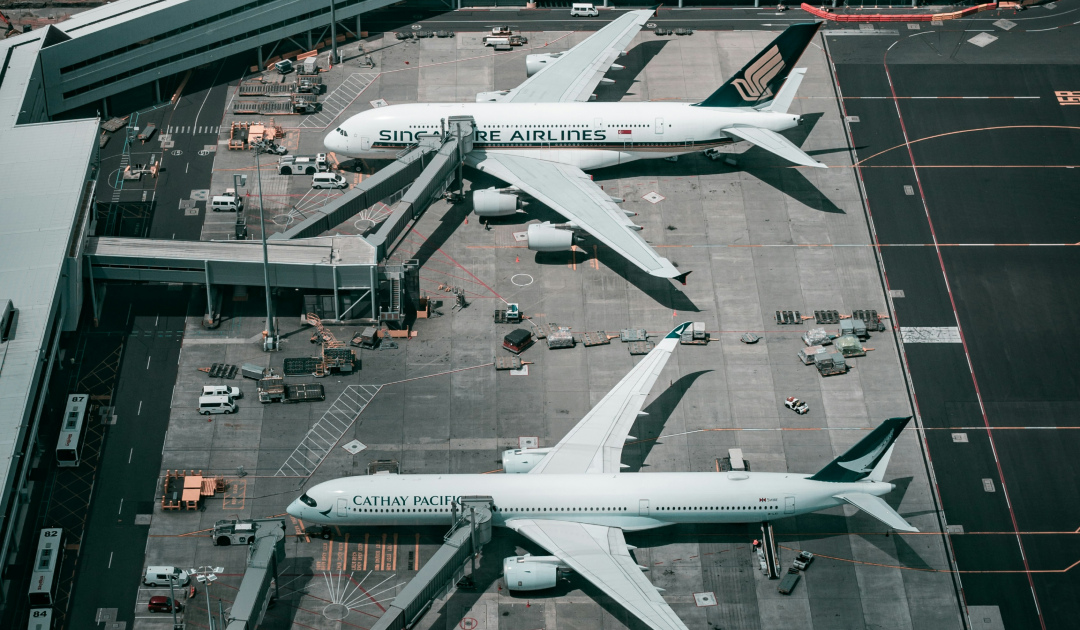aerial shot of an airport