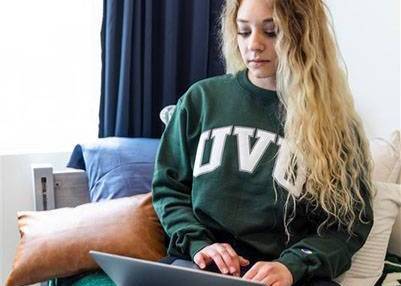 Student working on laptop