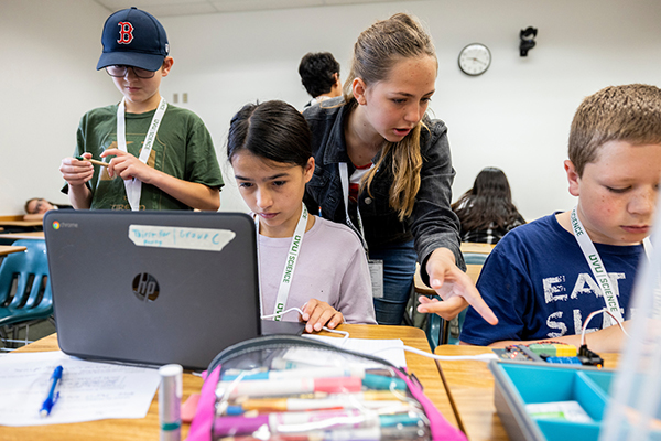 young students on computer