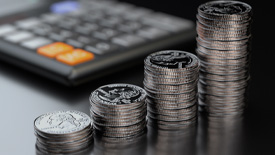 coins and calculator