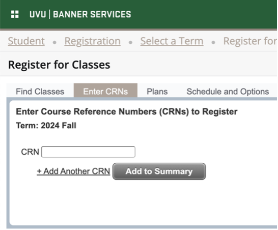 enter crn