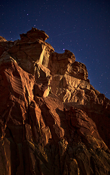 Red Rocks at night