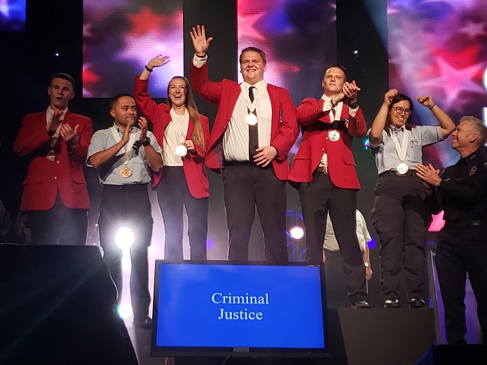UVU SkillsUSA 刑事司法 Team winning Nationals