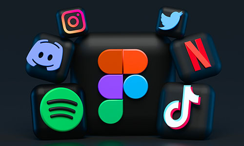 The figma logo with other social media logos