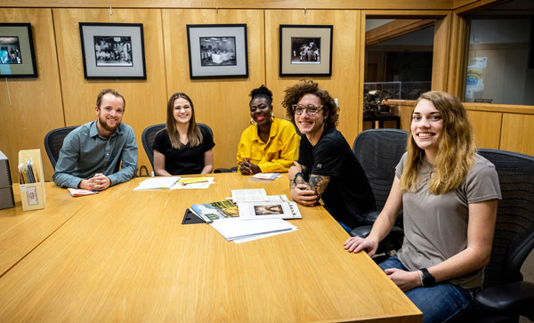 铅 certificate program students at UVU meeting with campus leaders