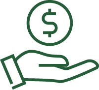 hand holding a coin icon