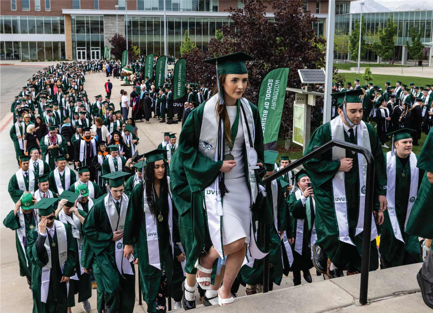 uvu graduating students walking together