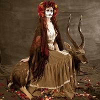 photo of a woman in a sugar skull