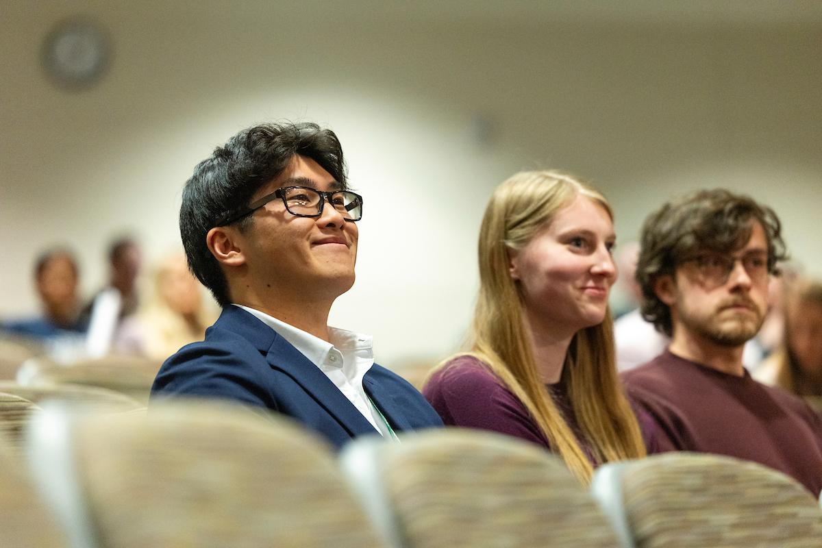 students listening to the keynote speaker