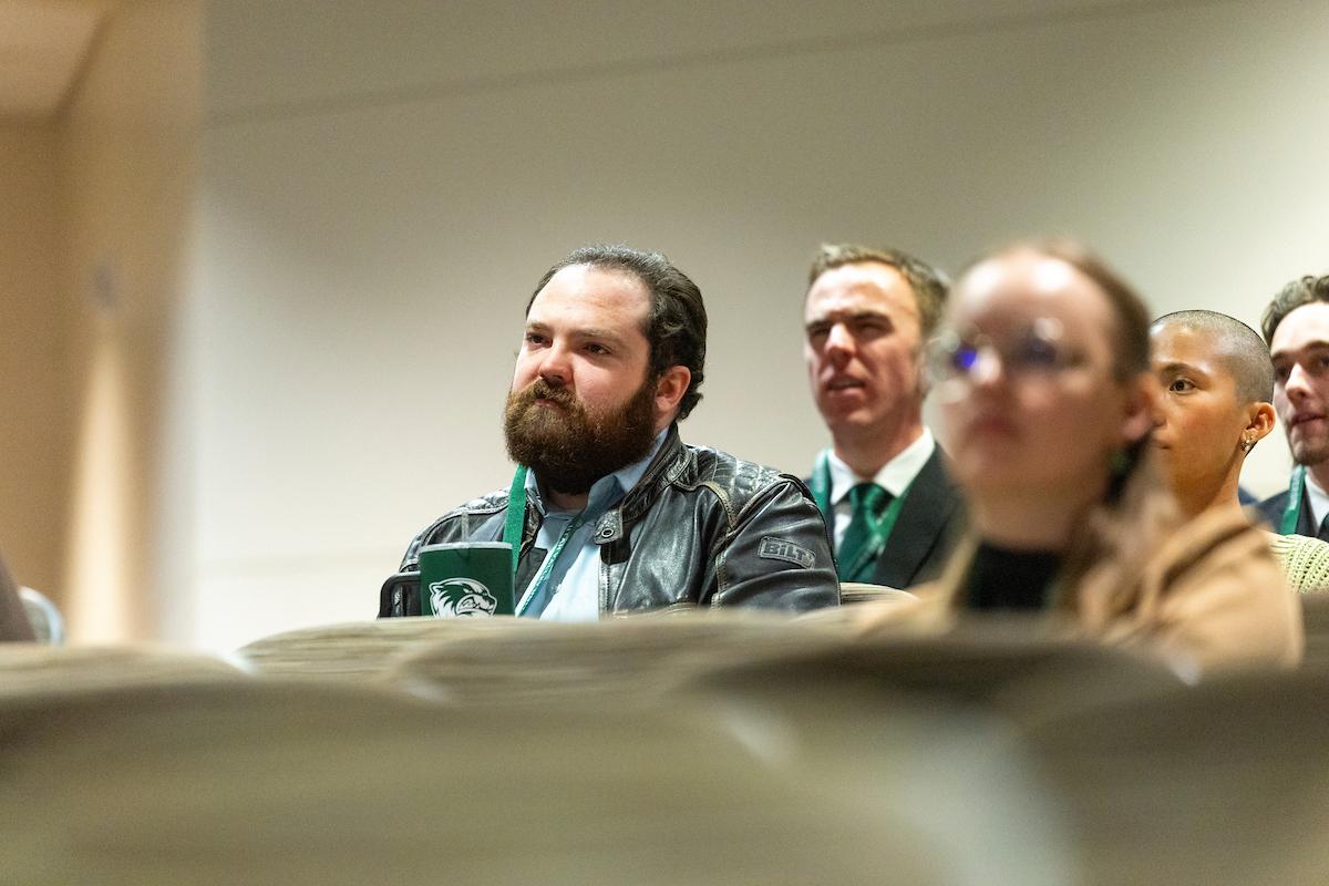 students listening to the keynote speaker