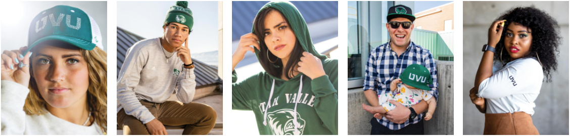 学生s in branded UVU gear