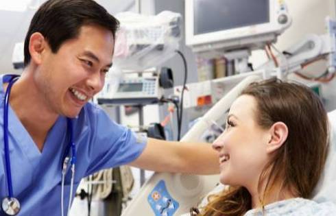 Doctor talking to a patient