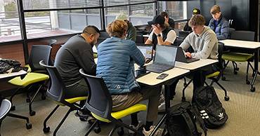 Students working in groups