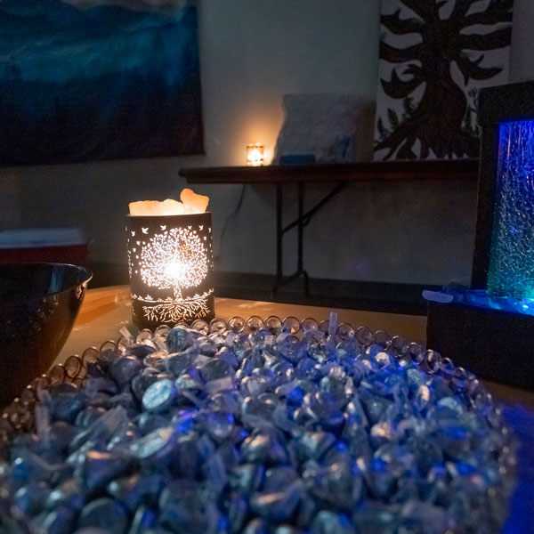 A room at UVU set up for a sound bath